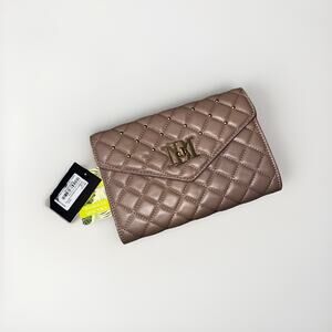 Badgley Mischka Taupe Quilted Crossbody Bag NWT Gold Chain MSRP $129